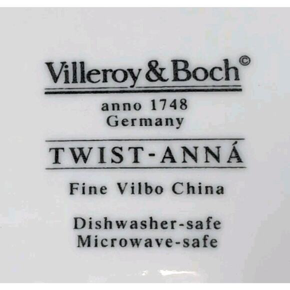 VTG Villeroy & Boch Twist Anna 2 Round Vegetable Bowls White Blue Polka Dots - Picture 13 of 14